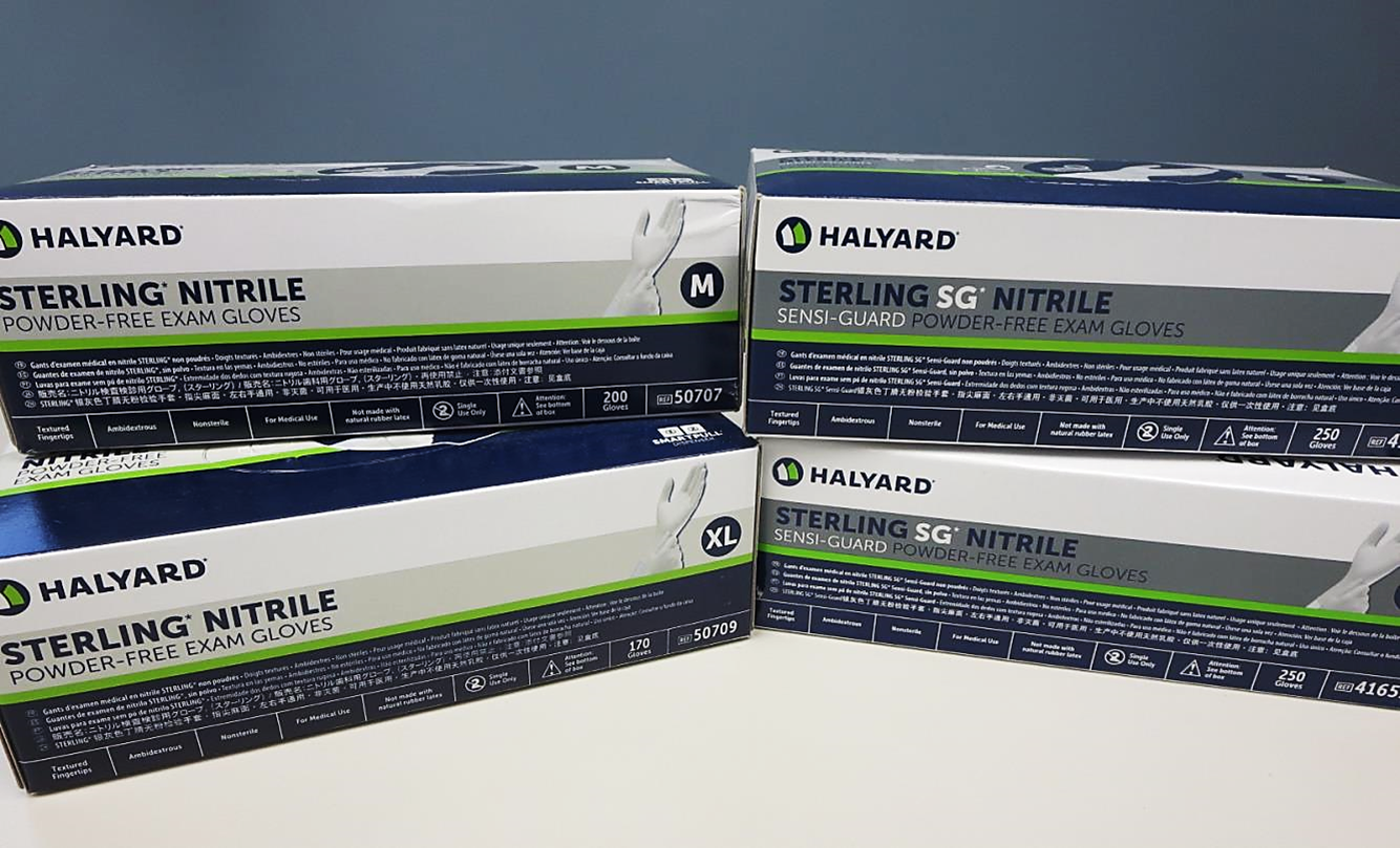 Halyard Sterling Brands of Nitrile Exam Gloves